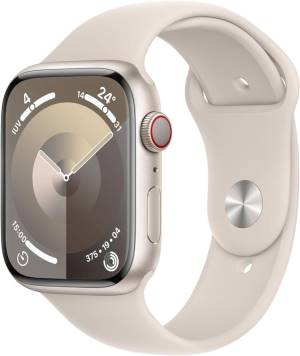 Apple Watch Serie 9 Cell 45mm Aluminium StarLight Sport Band StarLight M/L MRM93QL/A