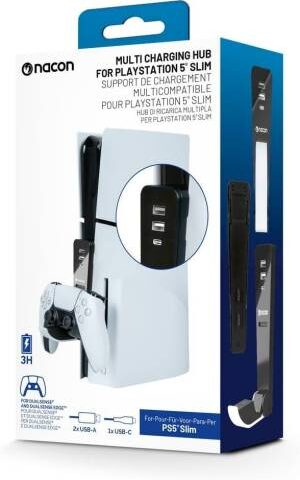 PS5 Nacon Base di Ricarica Dual Sense/Edge + Hub USB